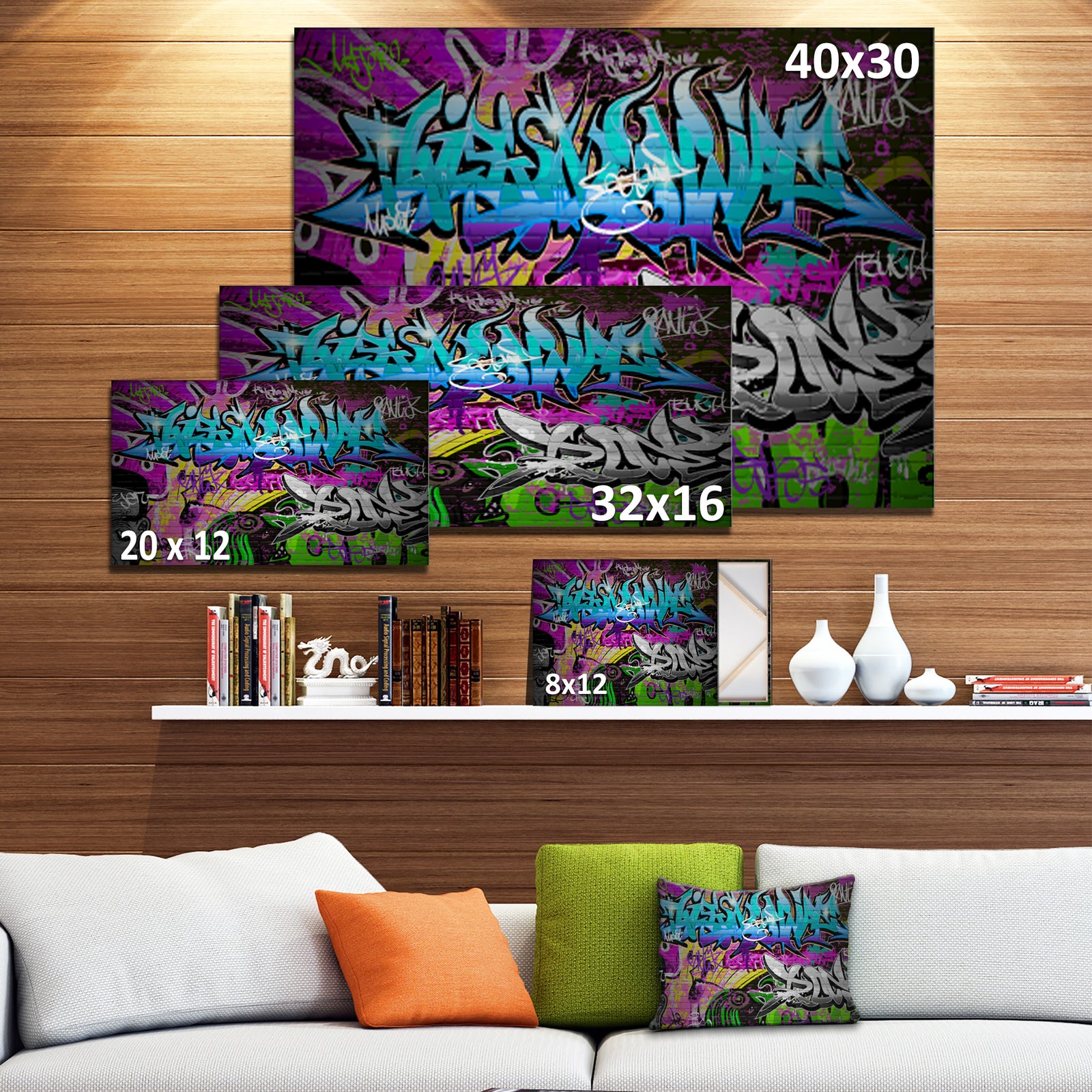 Graffiti Wall Urban Art - Abstract Street Art Canvas Print