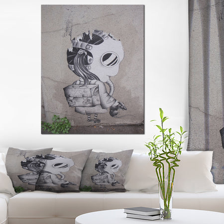 Rat Catcher Robot - Street Art Canvas Print