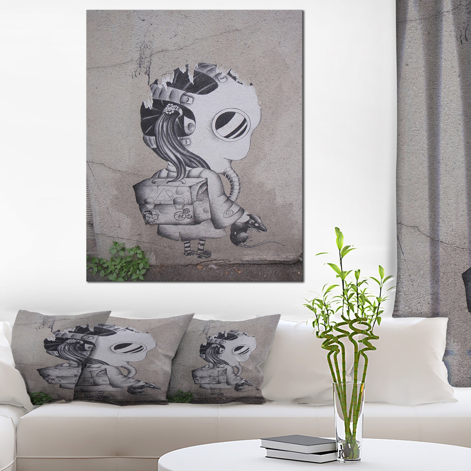 Rat Catcher Robot - Street Art Canvas Print