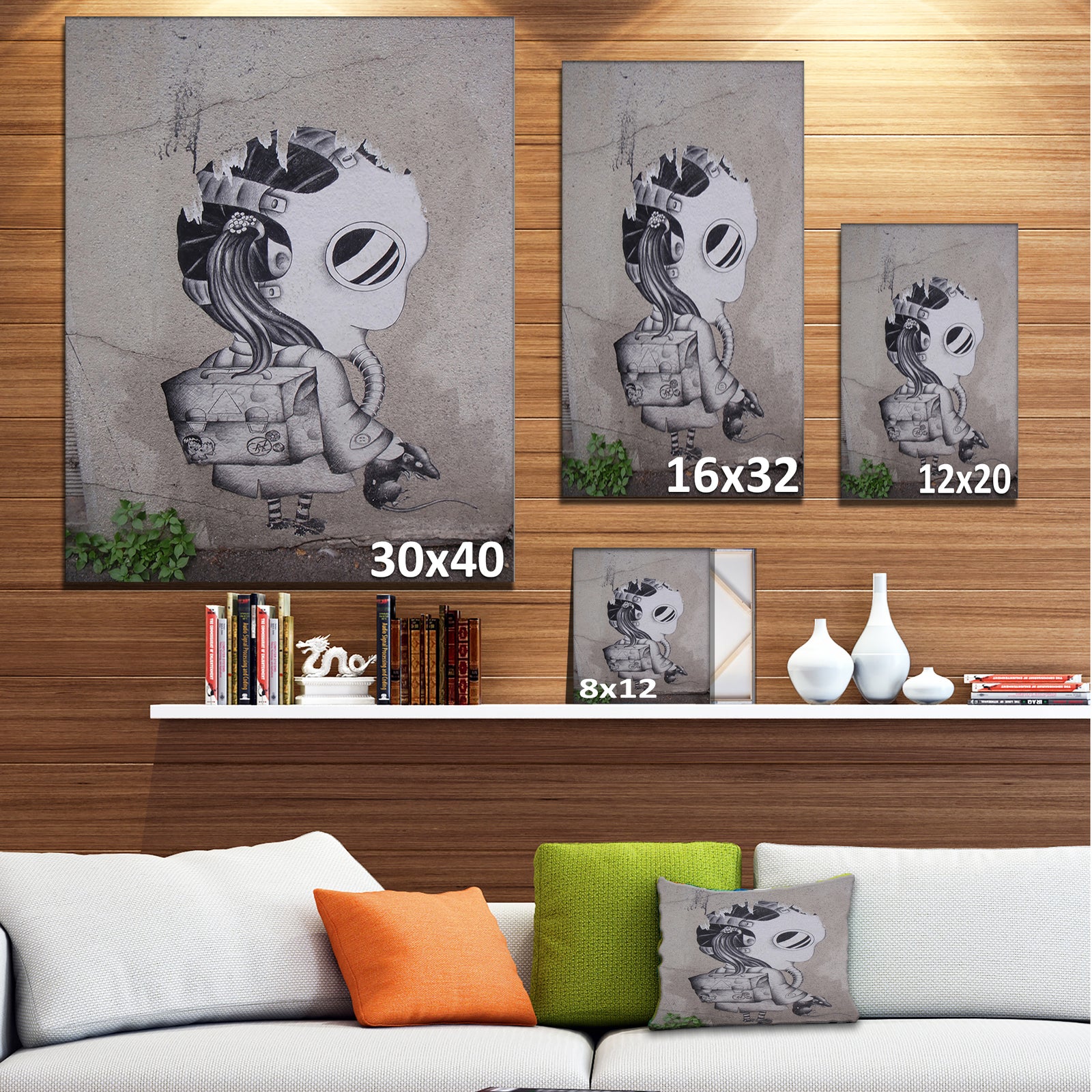 Rat Catcher Robot - Street Art Canvas Print