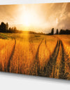 Wheat Field at Sunset Panorama Photo Canvas Art Print