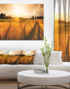 Wheat Field at Sunset Panorama Photo Canvas Art Print