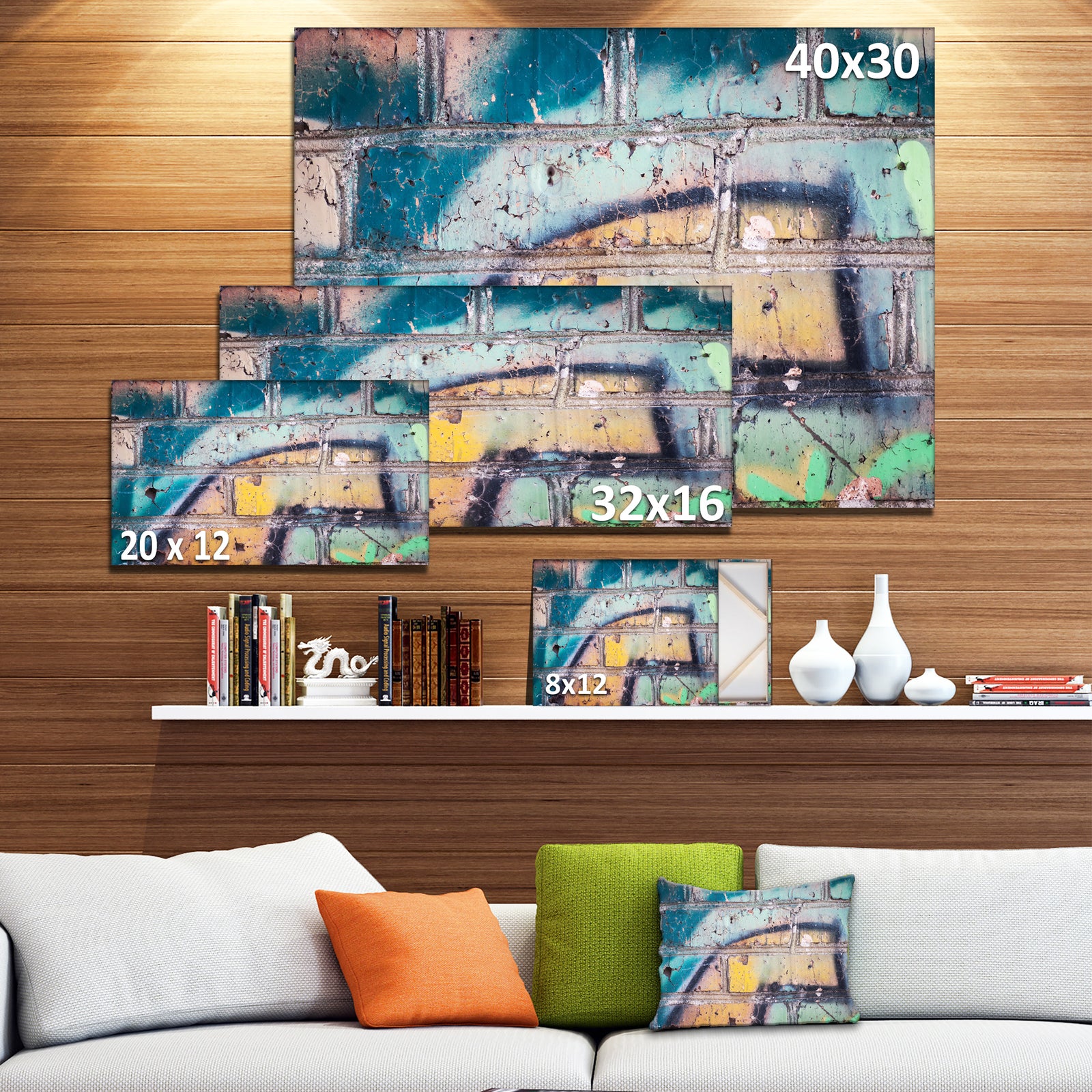 Old Brick Graffiti - Street Art Canvas Print
