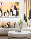 Penguin on the Wall - Street Art Canvas Print