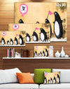 Penguin on the Wall - Street Art Canvas Print