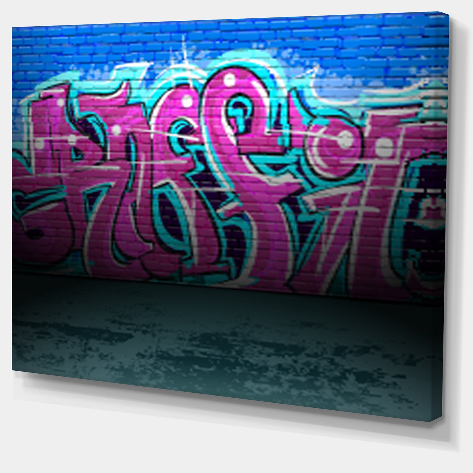 Purple Graffiti Wall - Street Art Canvas Art Print