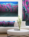 Purple Graffiti Wall - Street Art Canvas Art Print