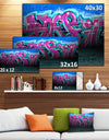 Purple Graffiti Wall - Street Art Canvas Art Print