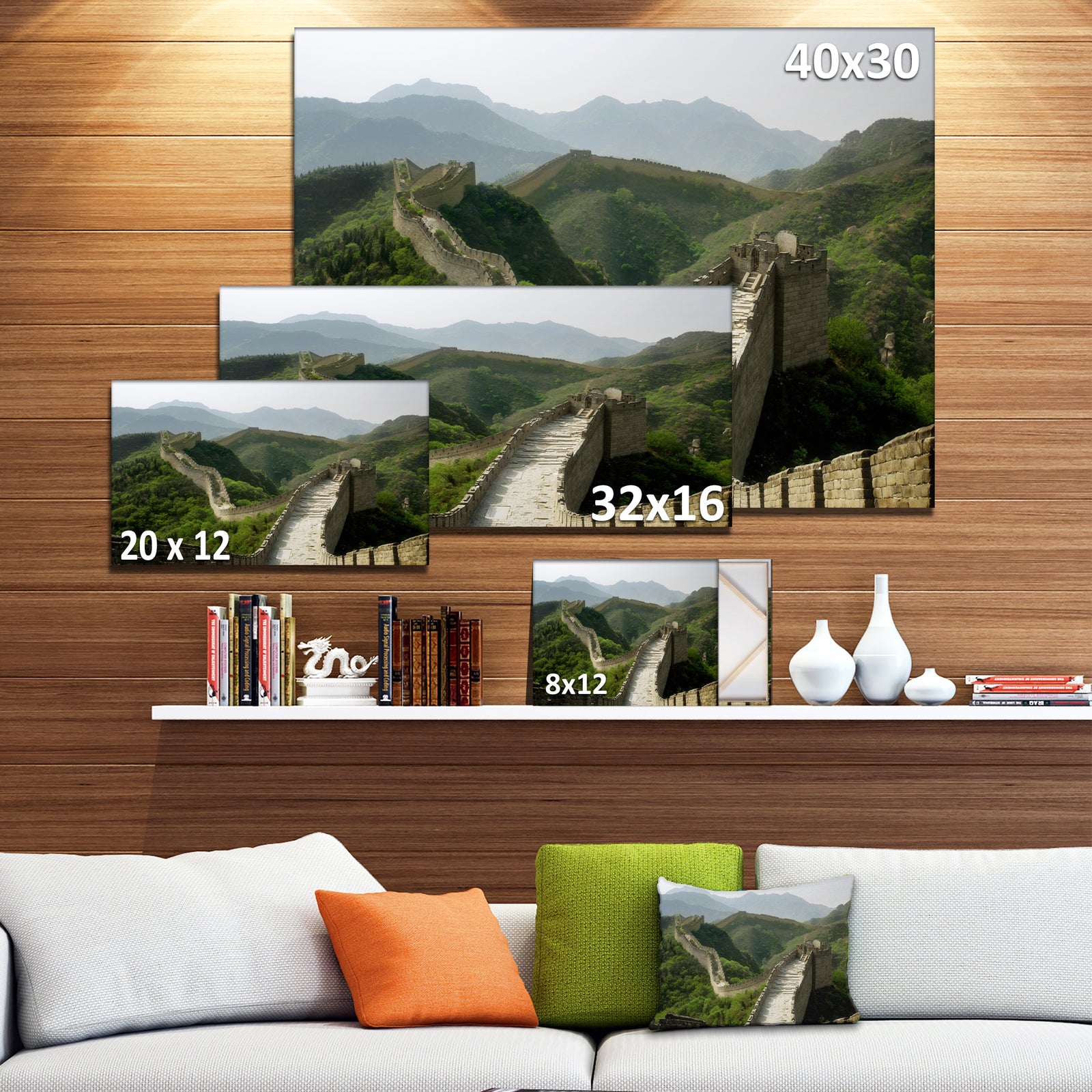 Great Wall of China Photography Canvas Art Print