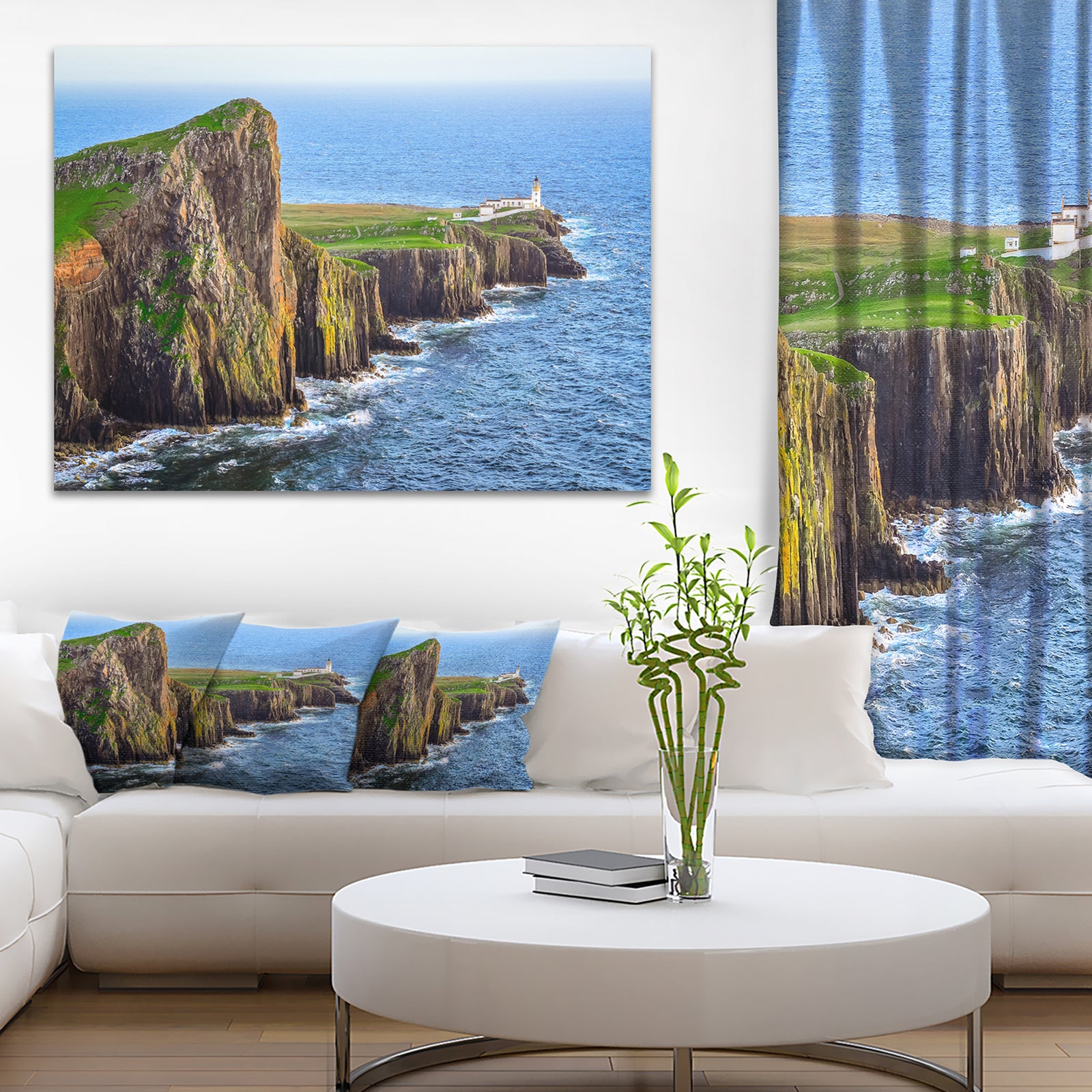 Rocky Ocean Coastline Scotland Photo Canvas Art Print