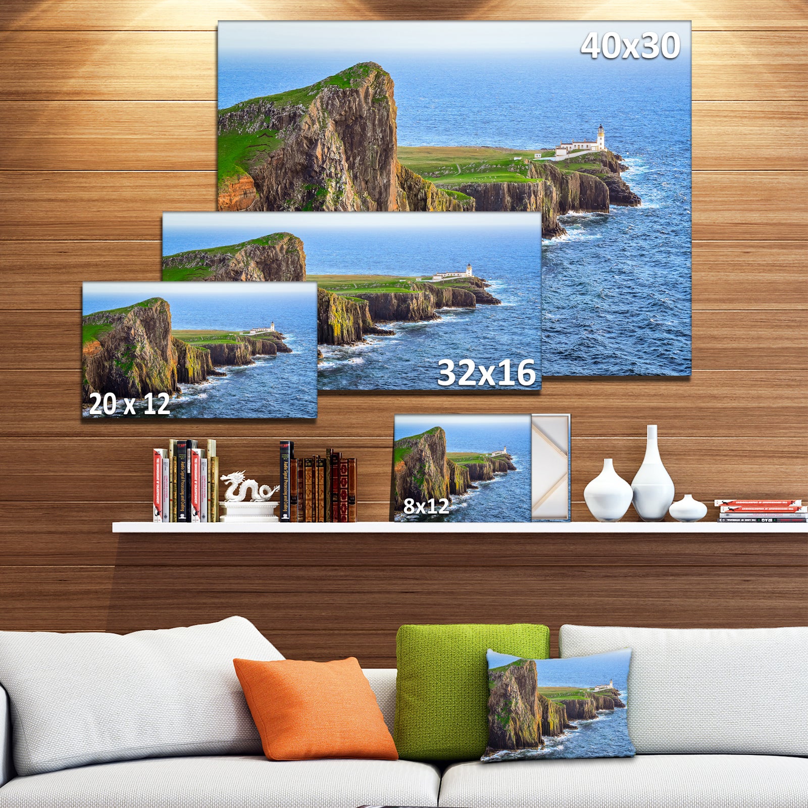 Rocky Ocean Coastline Scotland Photo Canvas Art Print