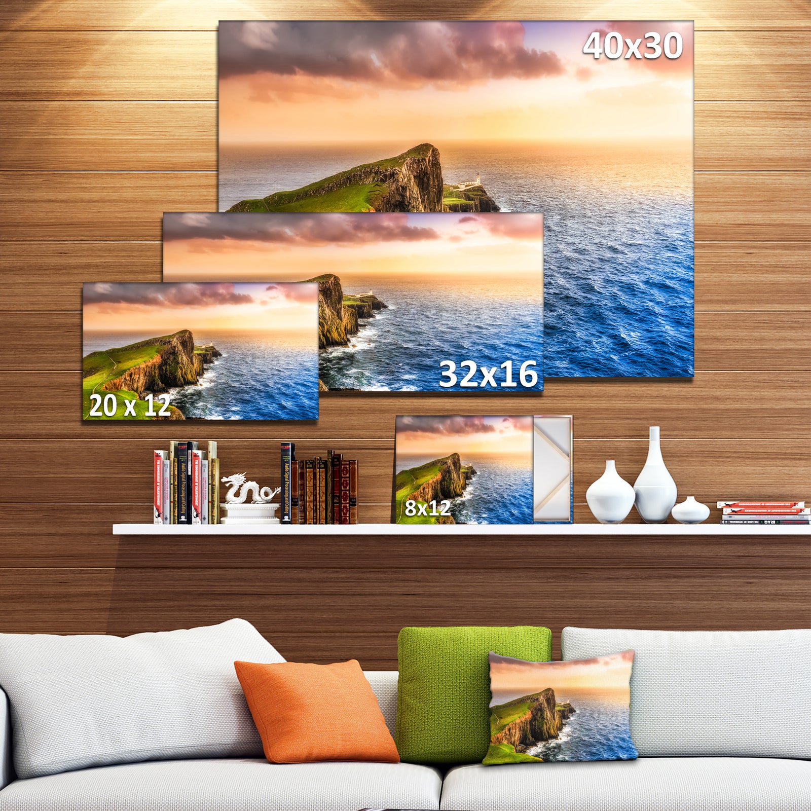 Ocean Cost at Sunset - Photography Canvas Art Print