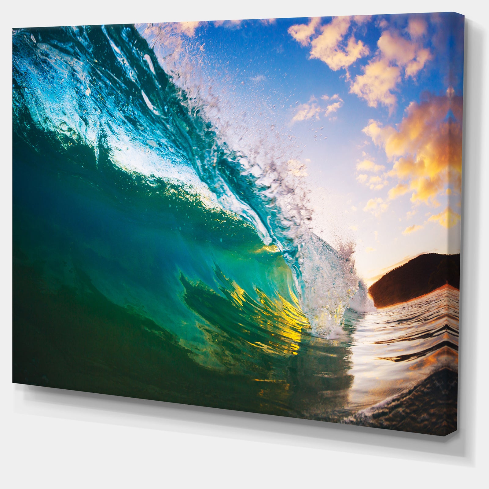 Ocean Wave at Sunset - Photography Canvas Print