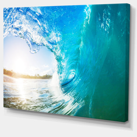Blue Waves Arch - Seascape Photo Canvas Art Print