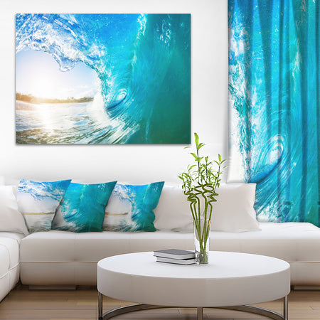 Blue Waves Arch - Seascape Photo Canvas Art Print