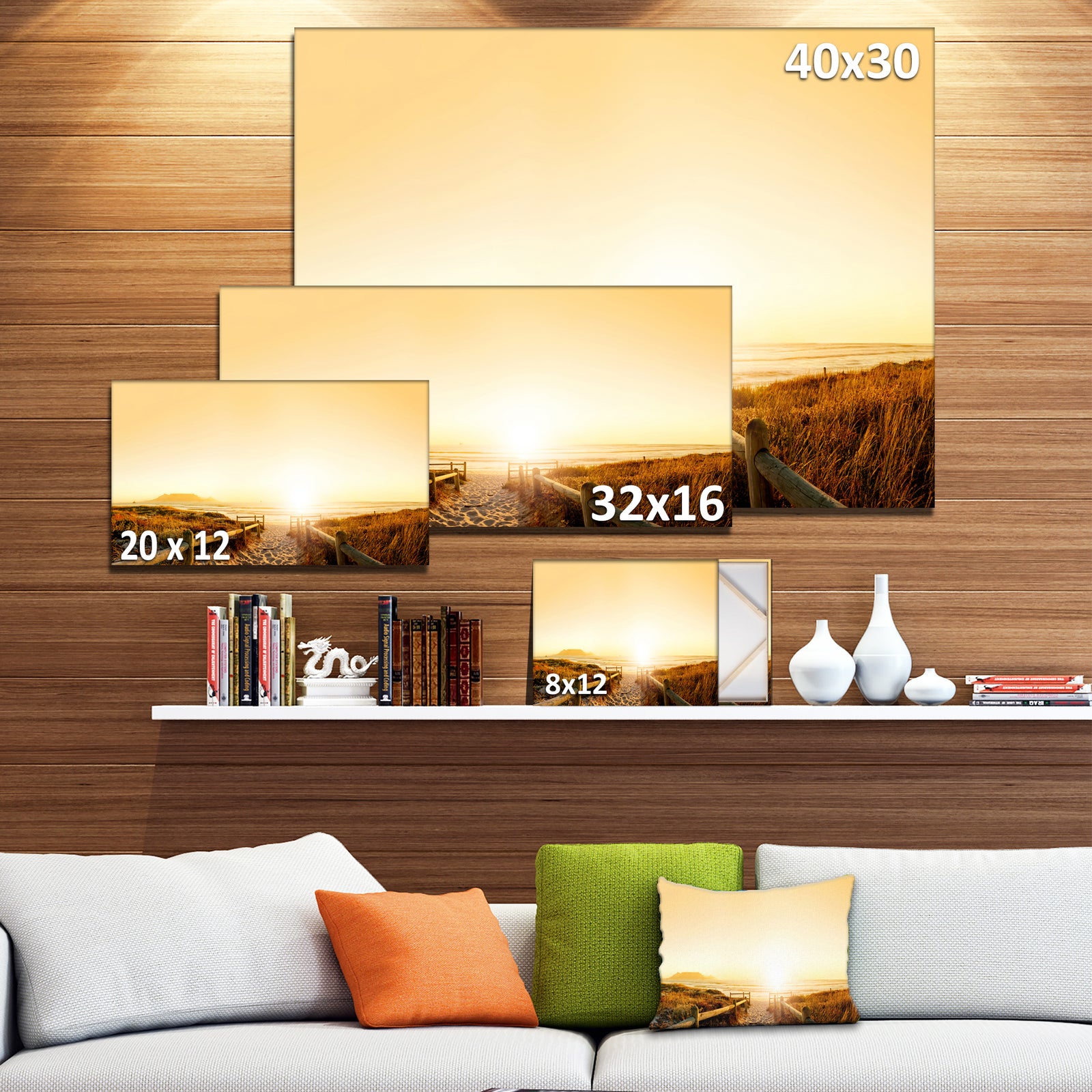 Beach near Cape Town Panorama Photo Canvas Art Print