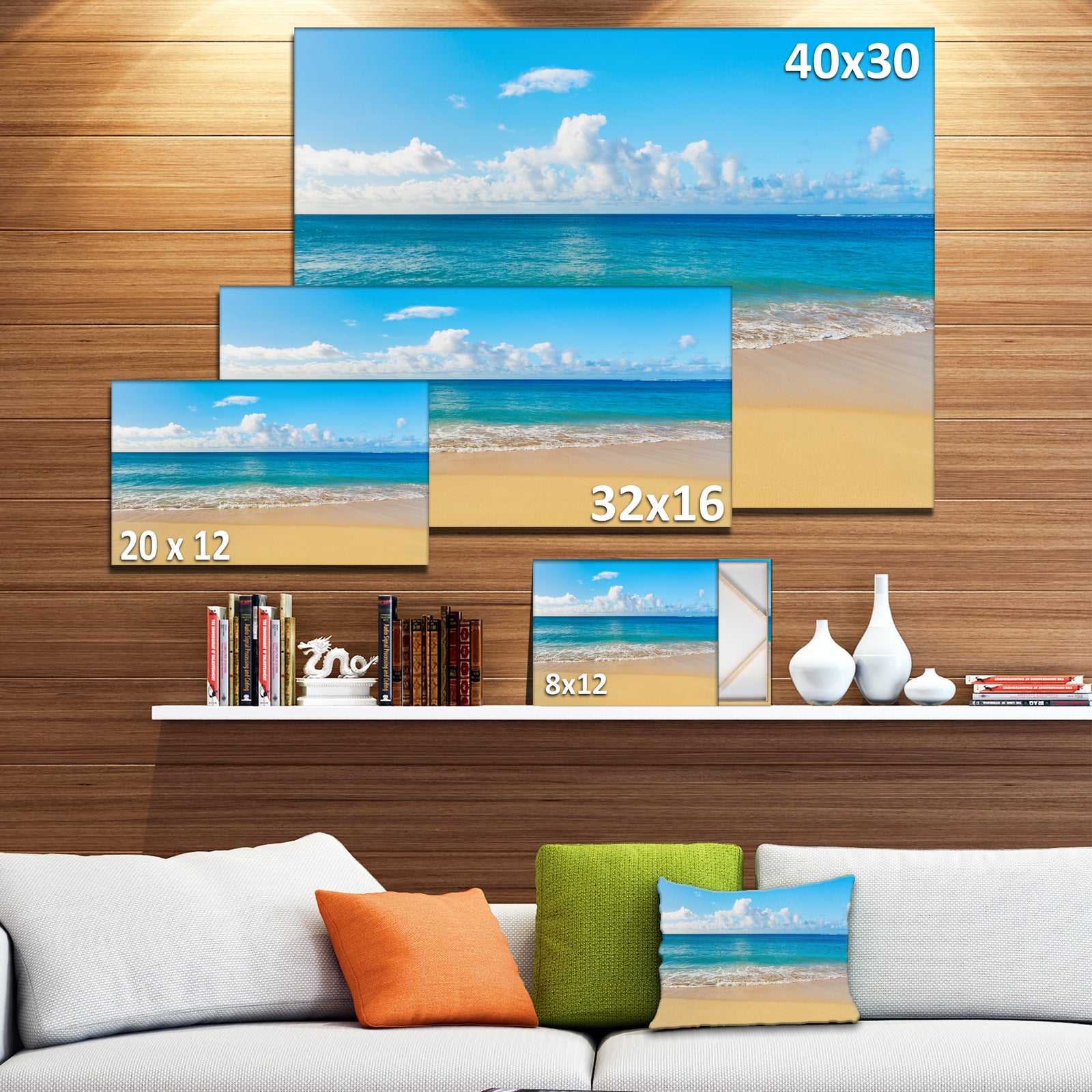 Calm Beach and Tropical Sea - Photo Canvas Art Print