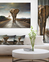 Single Walking Elephant - Photography Canvas Art Print