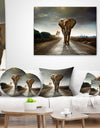 Single Walking Elephant - Photography Canvas Art Print