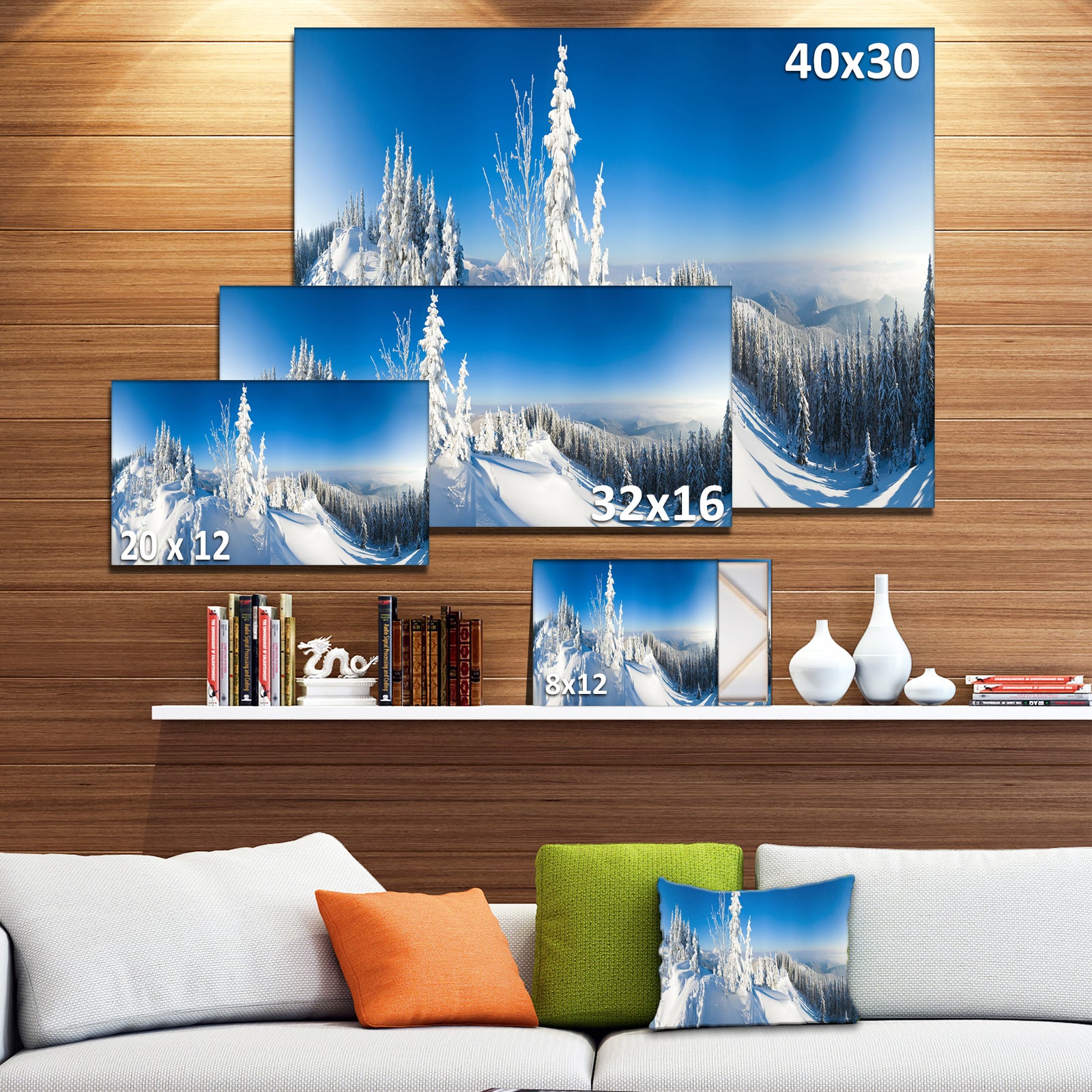 Panoramic Winter Mountain - Photo Canvas Print