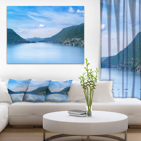 Blue Como Lake Landscape - Photo Canvas Art Print