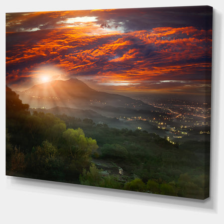 Guanyin Mountain Sunrise Taipei - Photo Canvas Print
