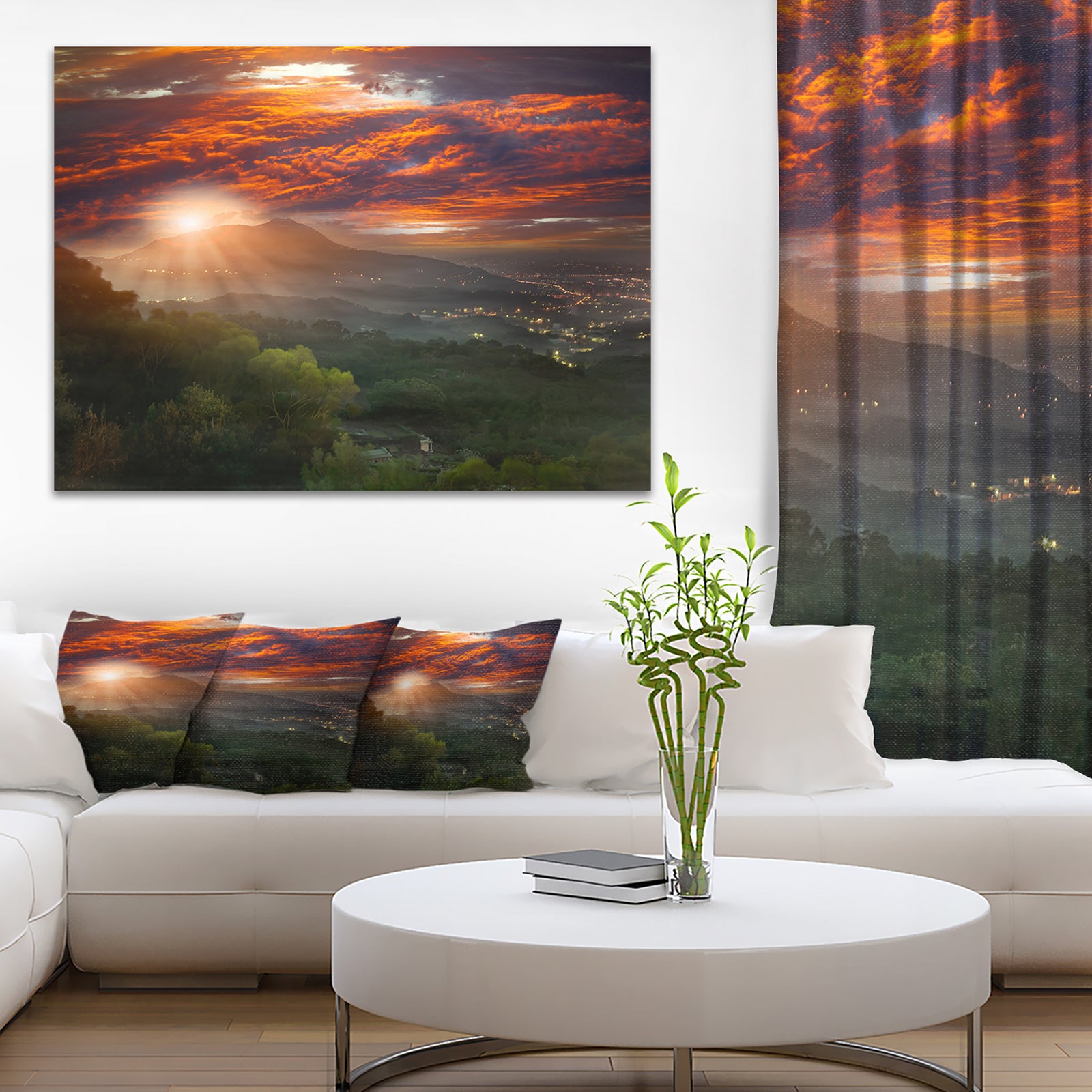 Guanyin Mountain Sunrise Taipei - Photo Canvas Print