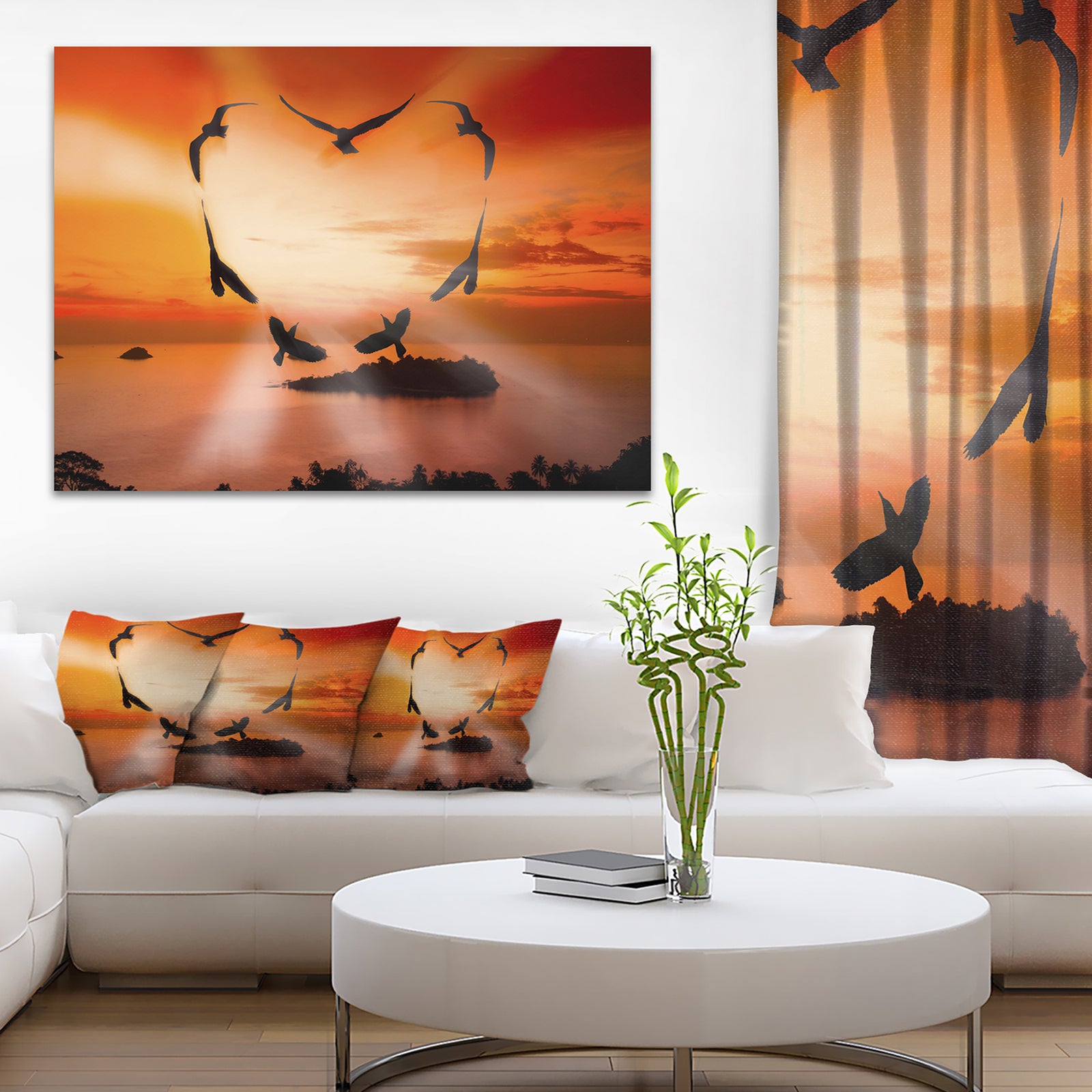 Crow Heart at Sunset - Digital Art Canvas Print