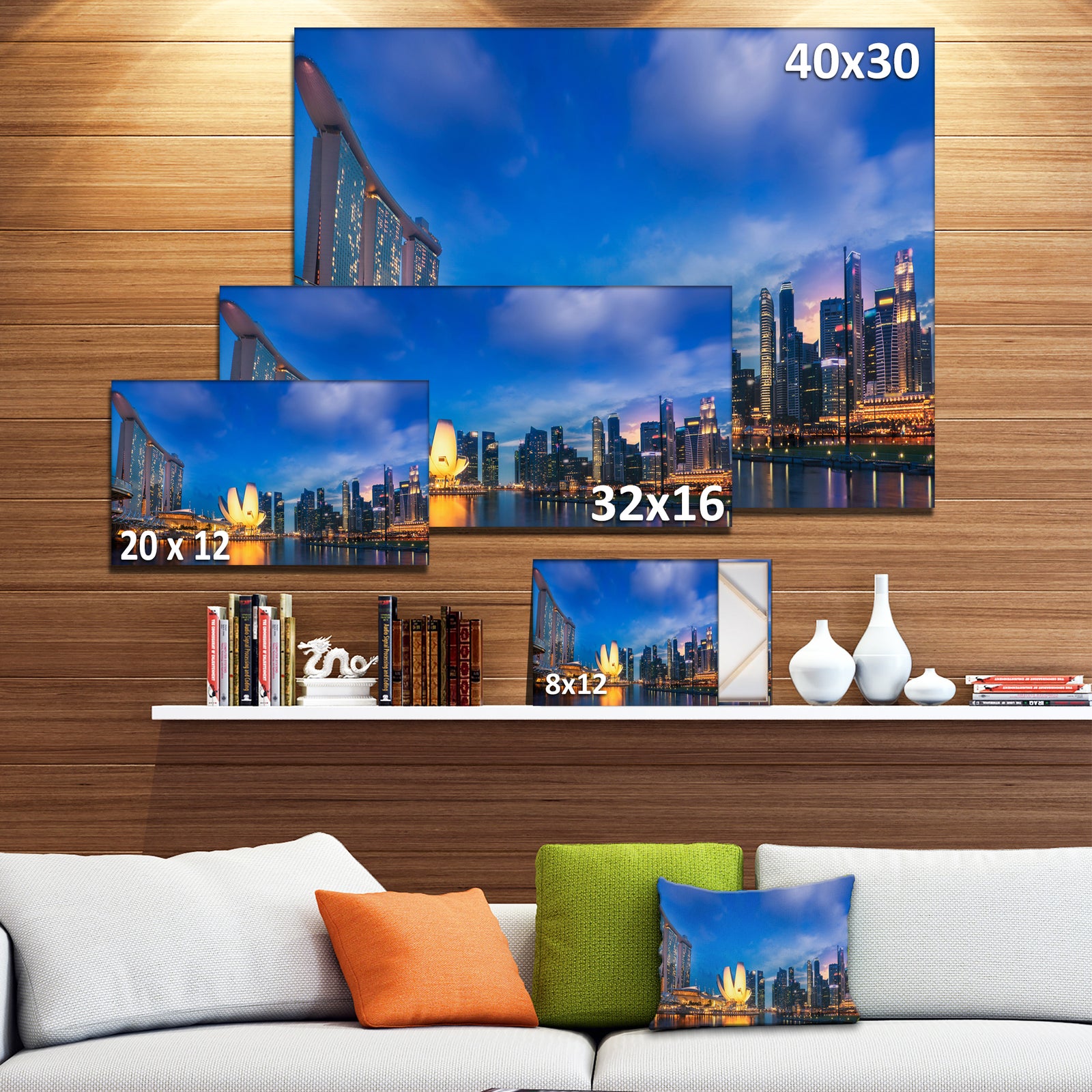 Landscape of Singapore Cityscape - Photo Canvas Print