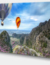 Mountains and Balloon Landscape - Photo Canvas Print