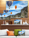 Mountains and Balloon Landscape - Photo Canvas Print