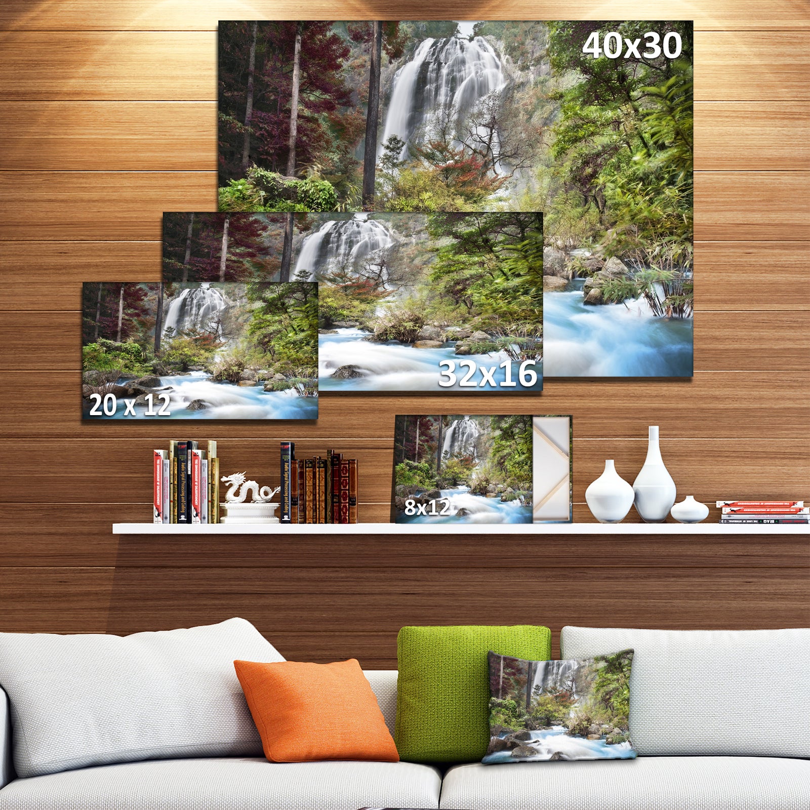 Blue Klonglan Waterfall - Photography Canvas Print