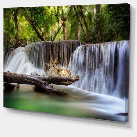 Huai Mae Kamin Waterfall Photo - Canvas Art Print