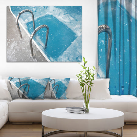 Ice Swimming Blue Pool - Photography Canvas Print