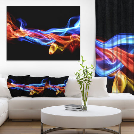 Fire and Ice Design Abstract - Digital Art Canvas Print