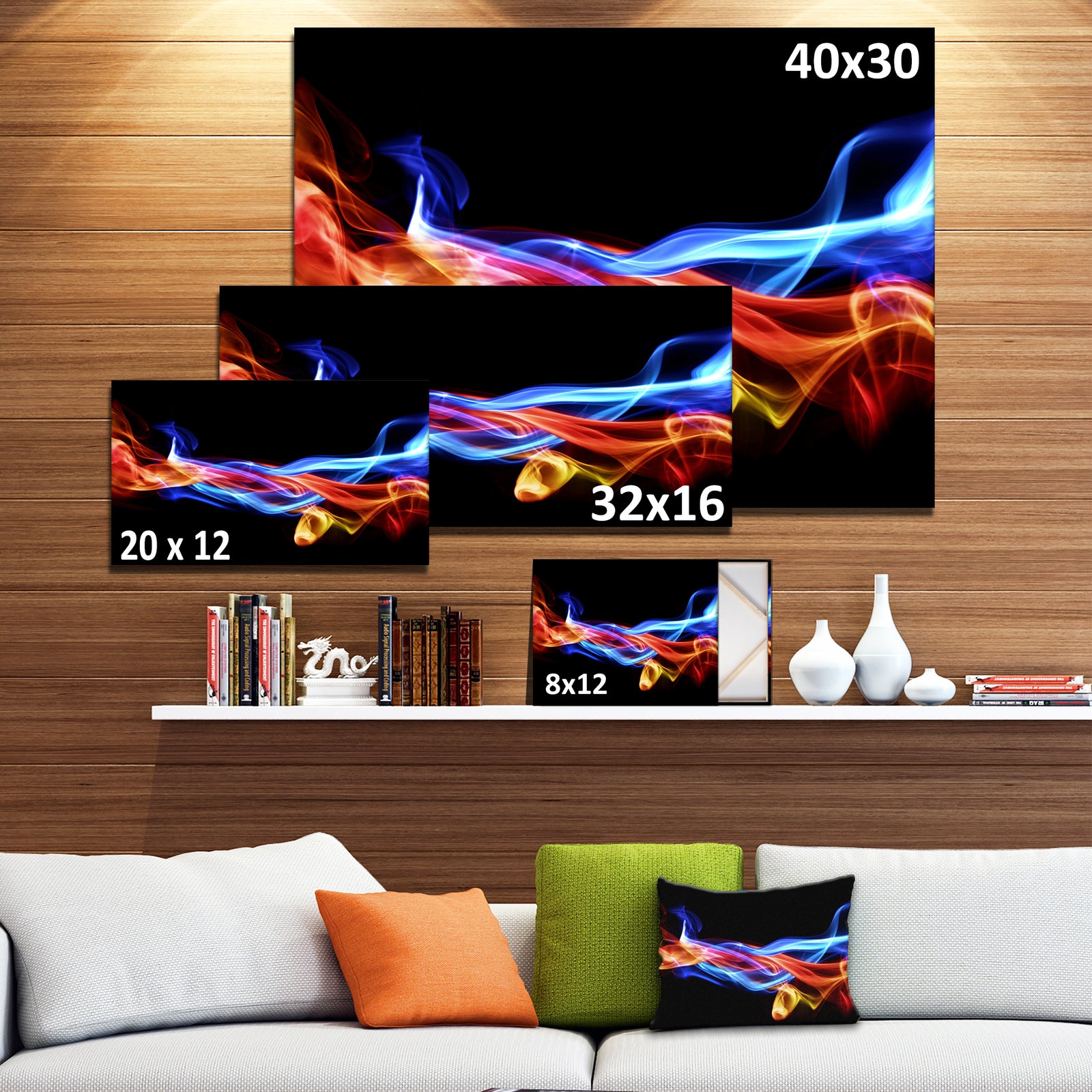 Fire and Ice Design Abstract - Digital Art Canvas Print