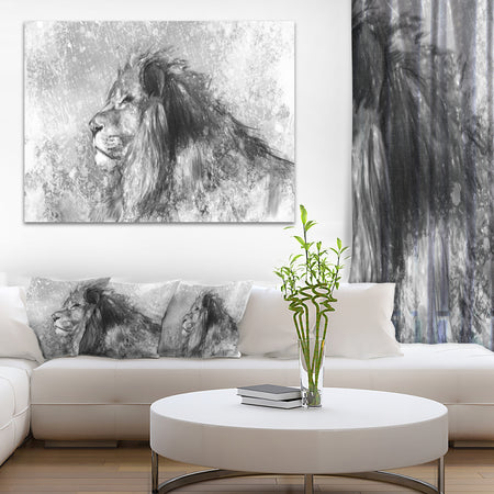 Lion Tattoo Illustration Art - Digital Art Canvas Print