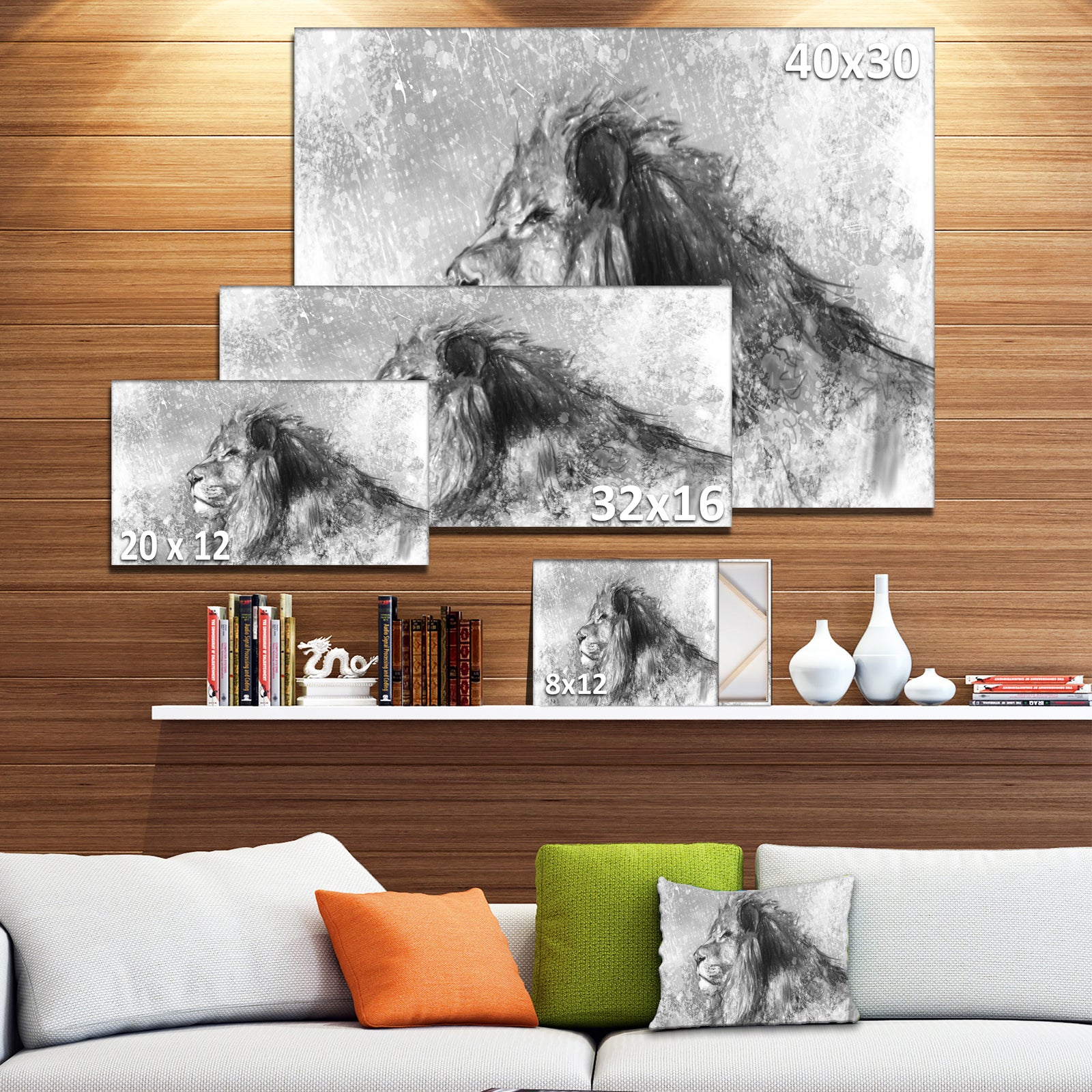 Lion Tattoo Illustration Art - Digital Art Canvas Print