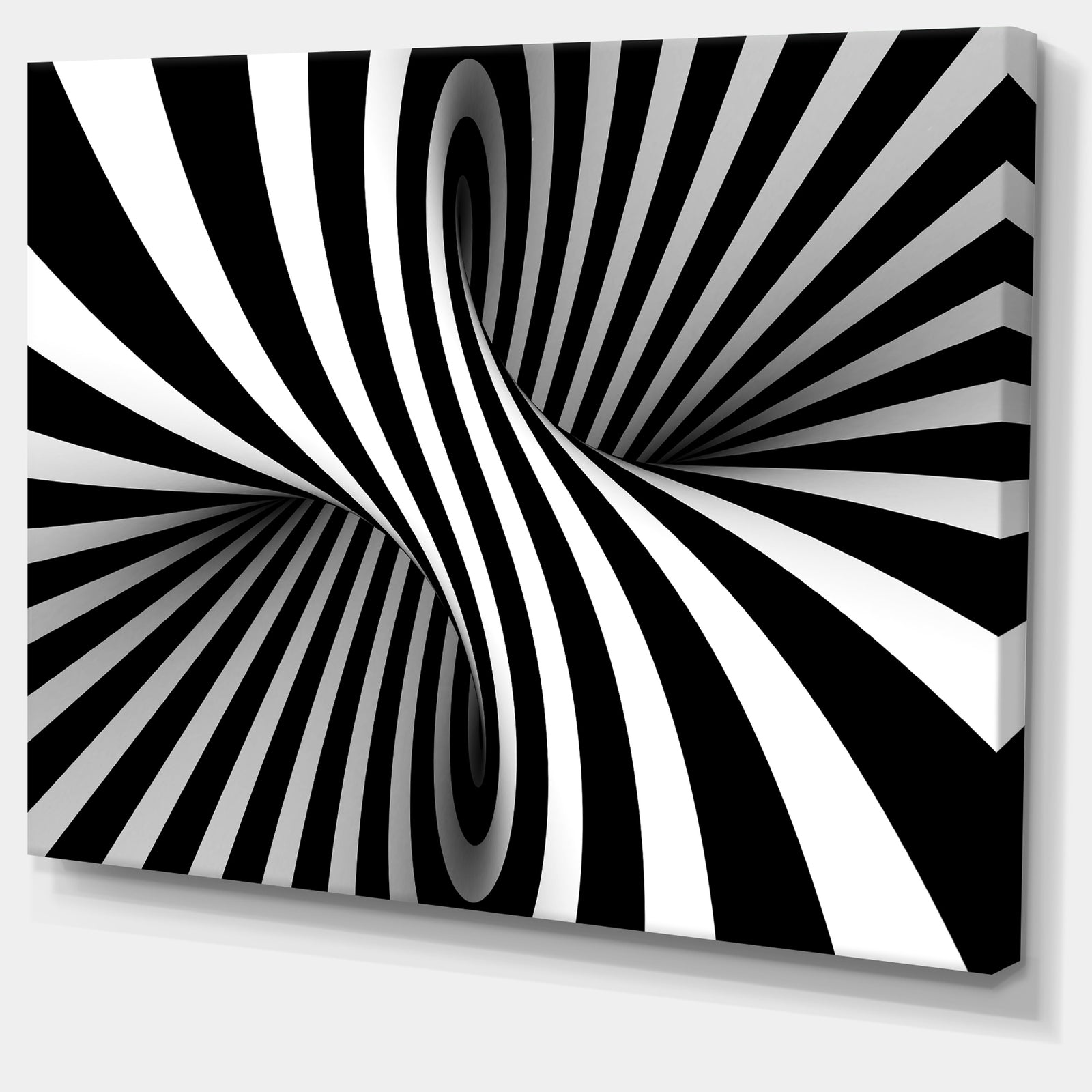 Black and White Spiral - Digital Canvas Art Print