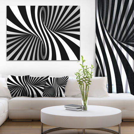 Black and White Spiral - Digital Canvas Art Print