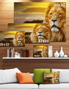 Lion and Mount Kilimanjaro - Animal Digital Art Canvas Print