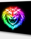Colorful Fire Lion - Animal Digital Art Canvas Print