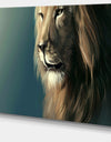 Lion with Serious Look - Animal Art Canvas Print