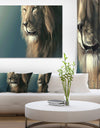 Lion with Serious Look - Animal Art Canvas Print