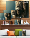 Lion with Serious Look - Animal Art Canvas Print