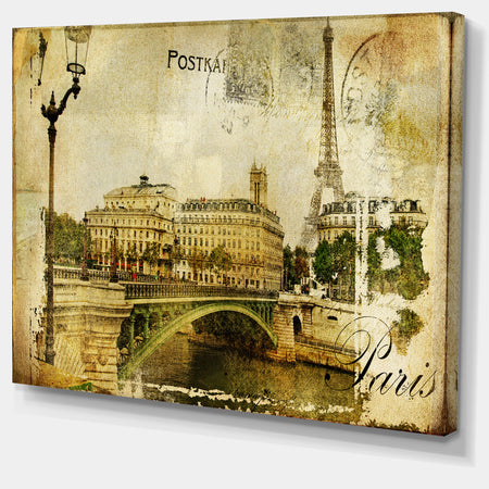 Vintage Paris - Digital Art Cityscape Canvas Print