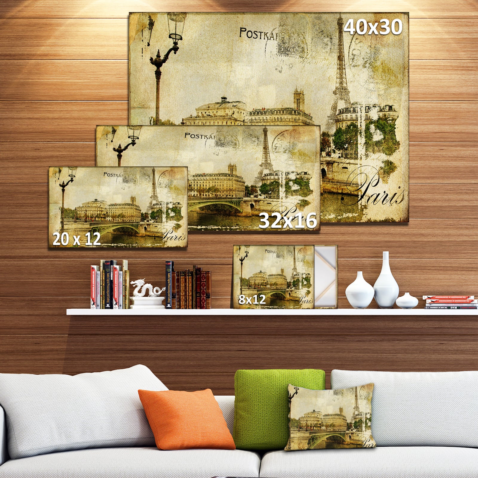 Vintage Paris - Digital Art Cityscape Canvas Print