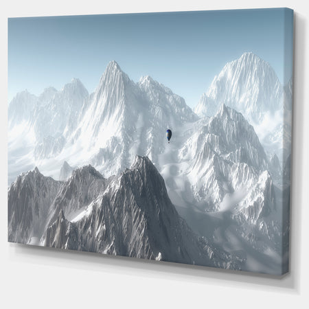 Hot Air Balloon Flying - Landscape Photo Canvas Print