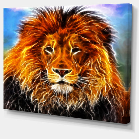 Drawing of the King of Jungle - Animal Art Canvas Print
