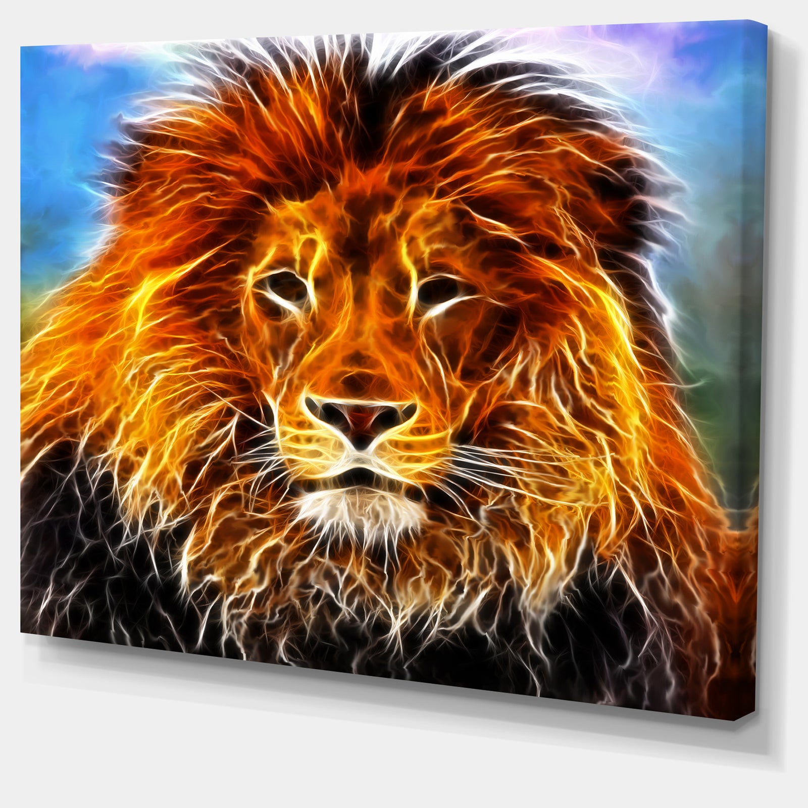 Drawing of the King of Jungle - Animal Art Canvas Print
